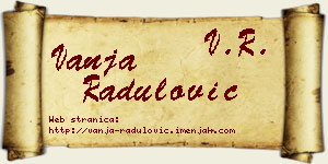 Vanja Radulović vizit kartica